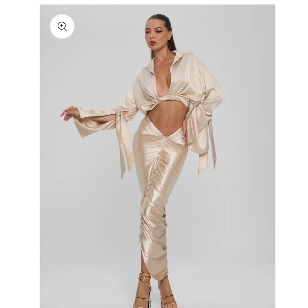 Cinzee SOPHIA CROPPED BLOUSE - CHAMPAGNE